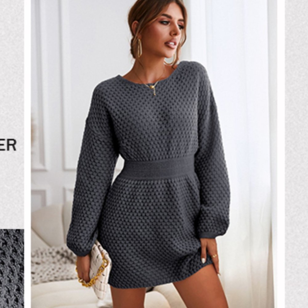 CUPSHE Chantelle Textured Knit Sweater Dress